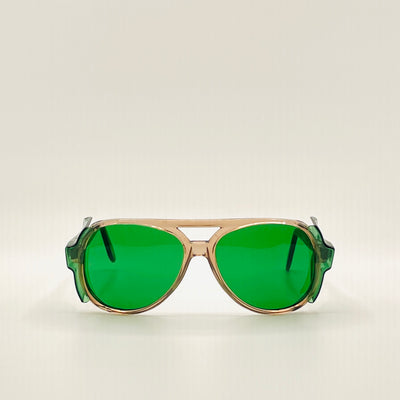 Unknown Safety Glasses Z87 Brown Ash with Green Lenses 57/18