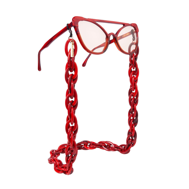 Eyeglass Chain Collana in Red