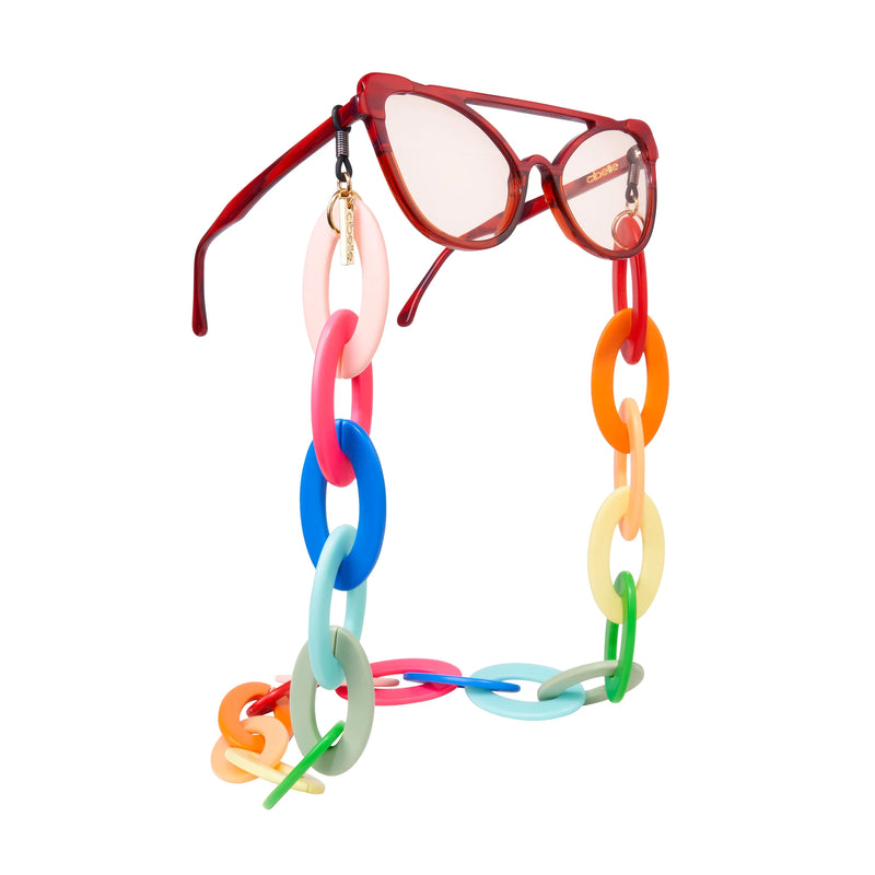 Eyeglass Chain Oval Chunk in Rainbow