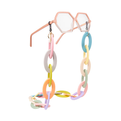Eyeglass Chain Oval Chunk in Pastel Rainbow