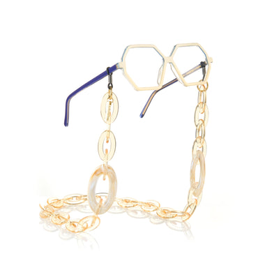 Eyeglass Chain Mini Oval in Champagne